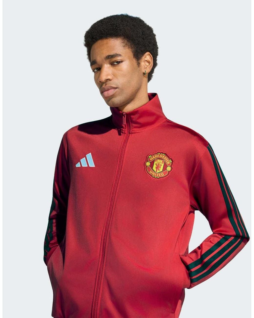Adidas Originals Red Manchester United Dna Track Top for men