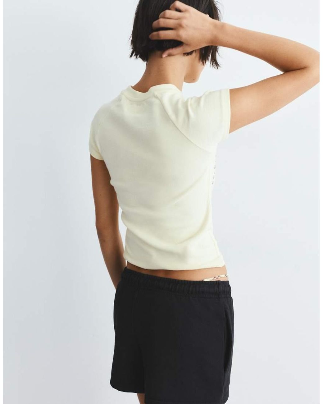 Pull&Bear White Sports Shorts With Elastic Waist