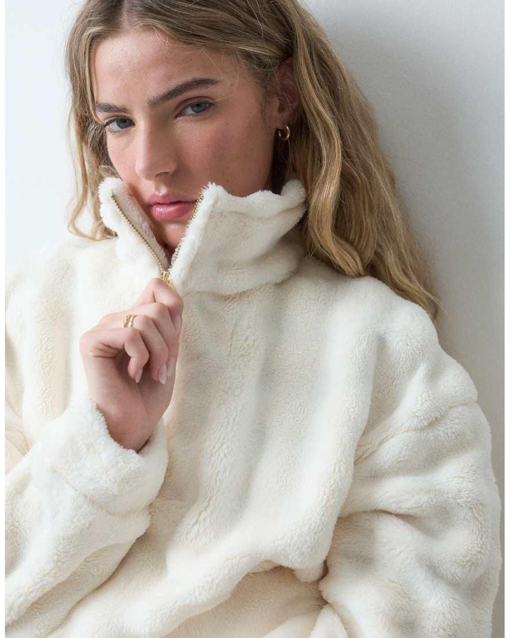 Loungeable Bubble Top Met Rits in het White
