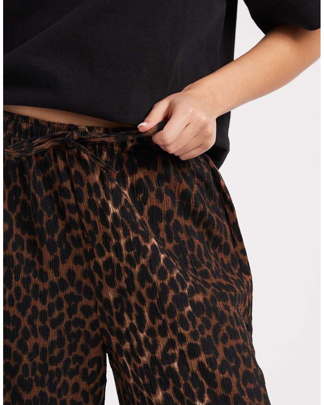 ONLY Black Plissé Wide Leg Pants