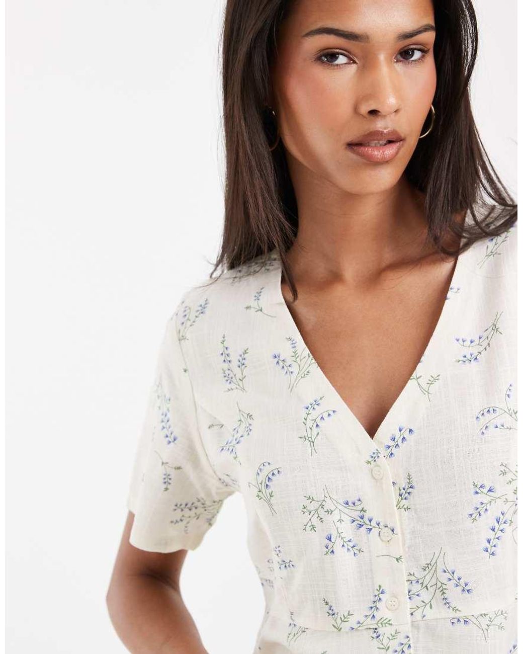ONLY White Floral Print Top Co-ord