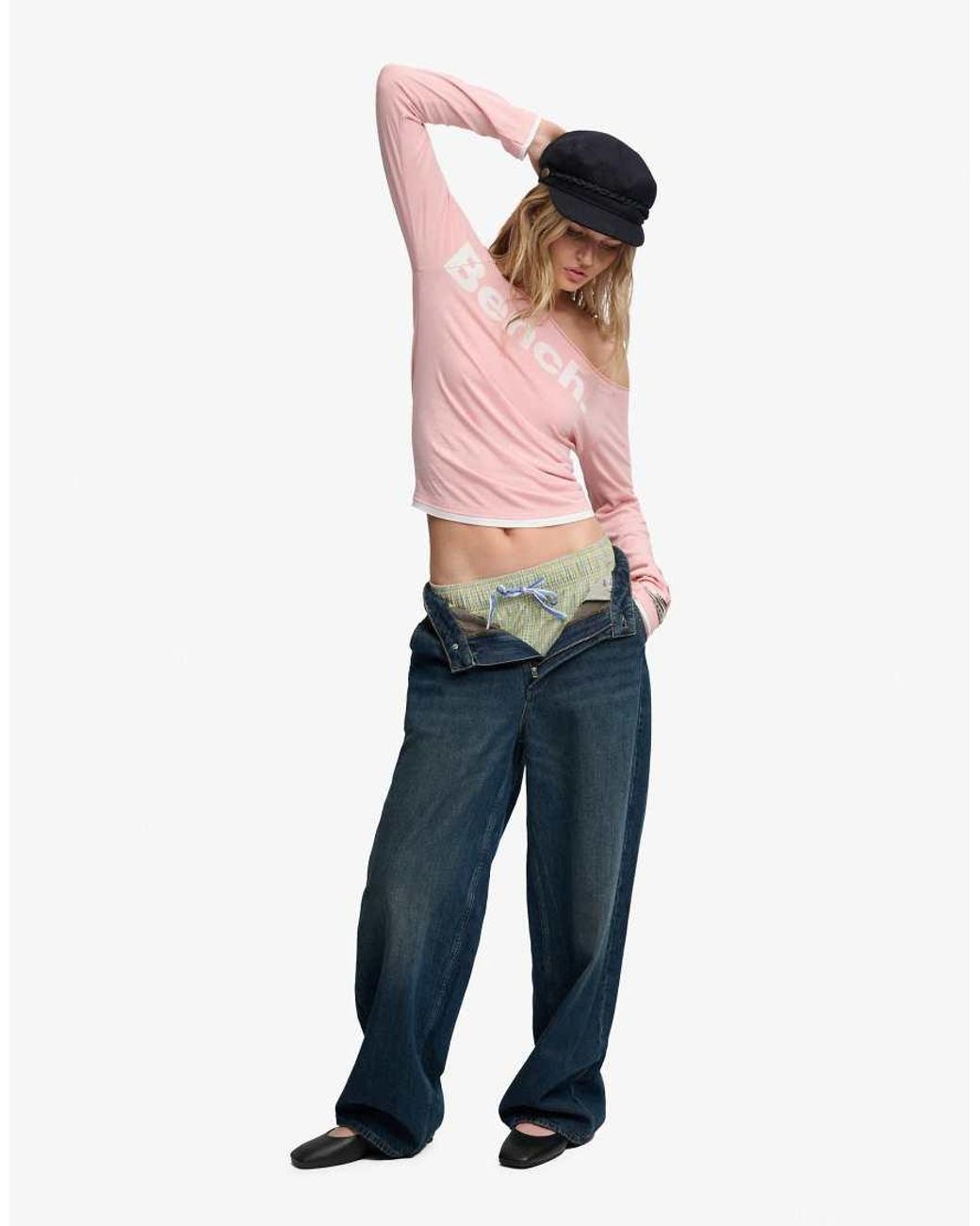 Bench x Superdry & Co Blue Fitted Long Sleeve Layer Top