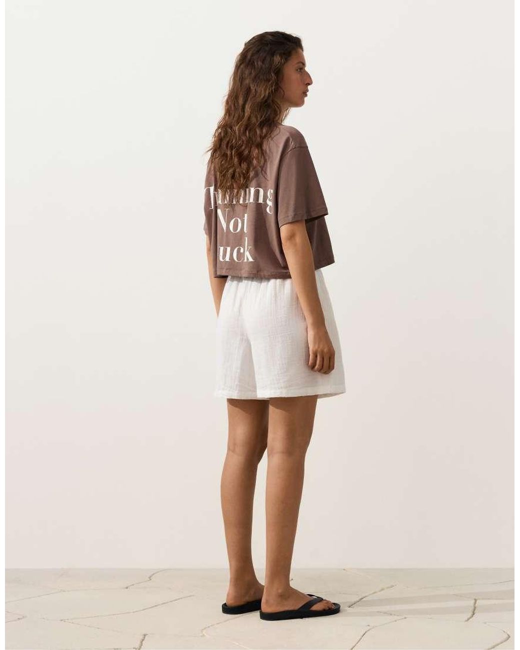 Oysho Natural 100% Cotton Bermuda Shorts