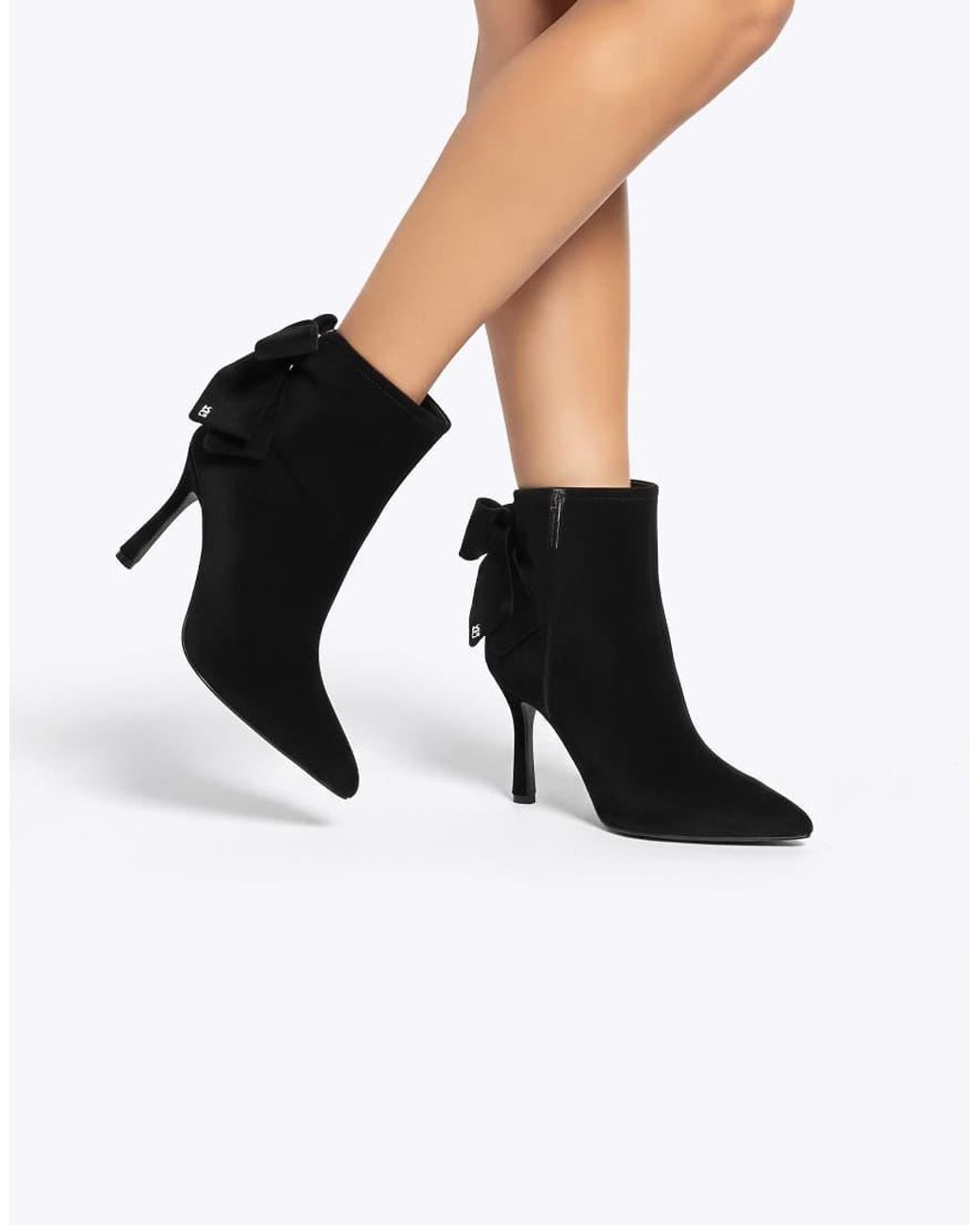 KG by Kurt Geiger Black Aura Bow Boot Mid Ankle Boots
