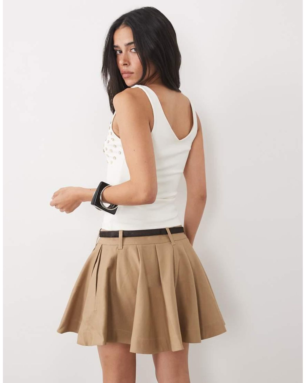 Motel White Gelita Button Square Neck Vest