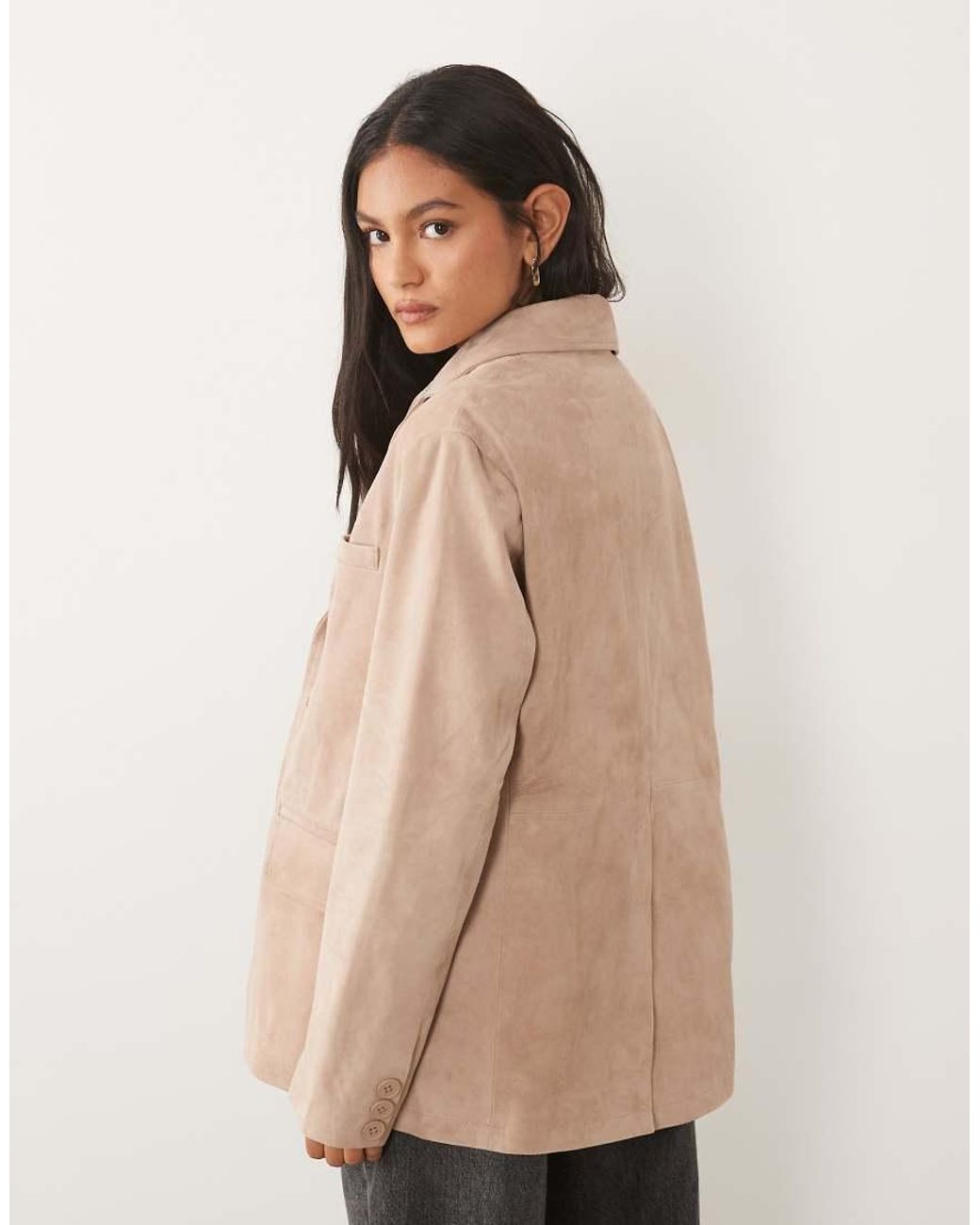 Barney's Originals White Goat Suede Blazer Jacket