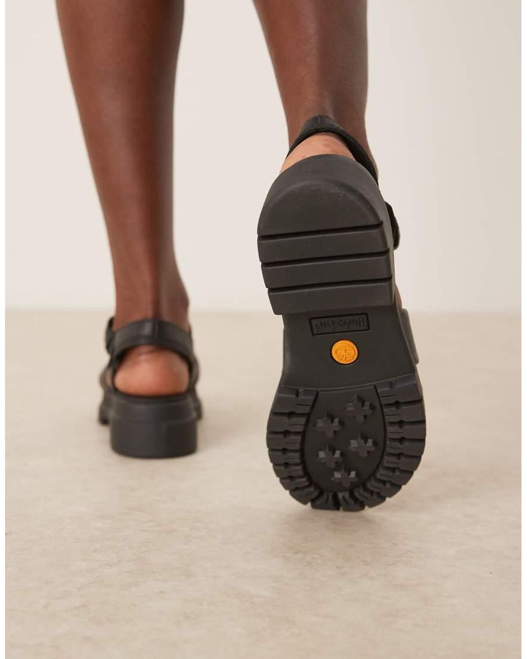 Timberland Black London Vibe Cross Strap Sandals