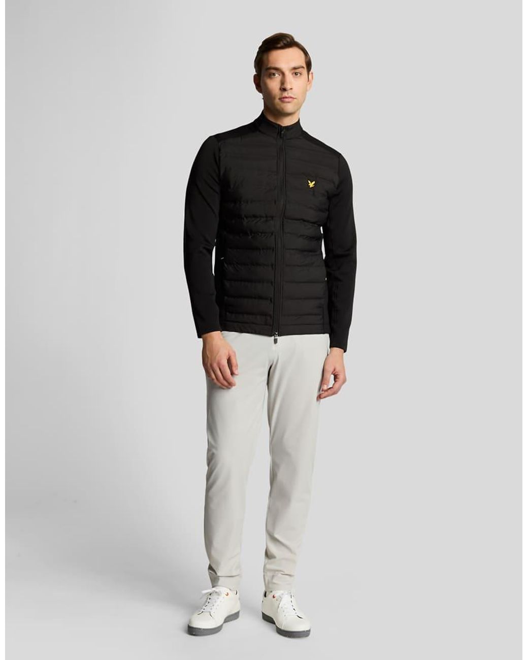 Lyle & Scott Black Hybrid Water Resistant Quilted Jacket for men
