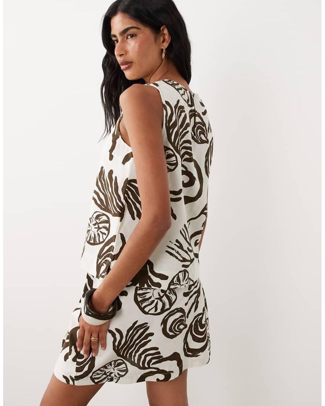 Vila White Linen-touch Sleeveless Top Co-ord