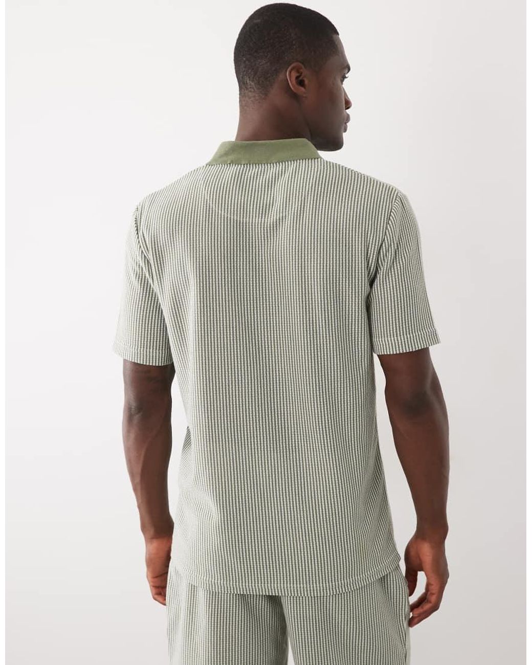 Brave Soul Brown Co-Ord Short Sleeve Polo Top for men