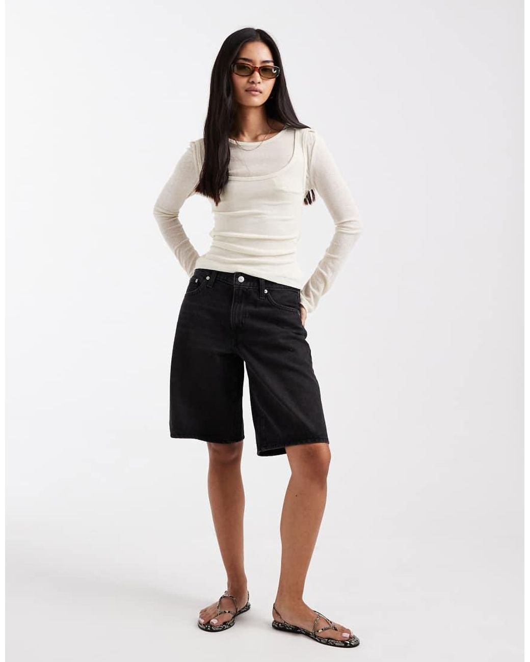 Levi's Black Middy Denim Jorts