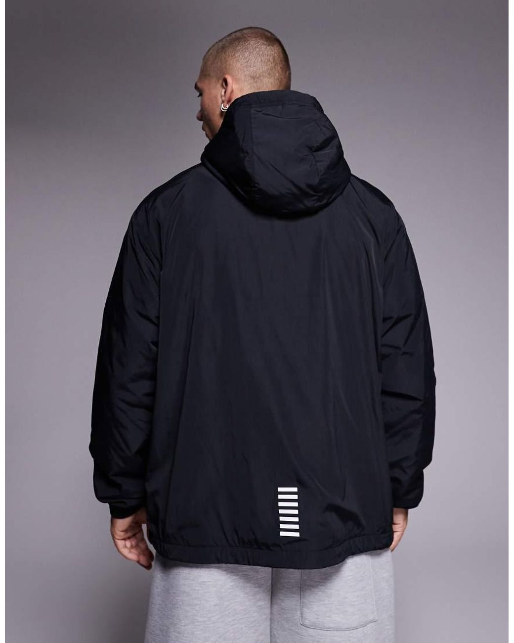 EA7 Blue Armani Nylon Hooded Jacket for men