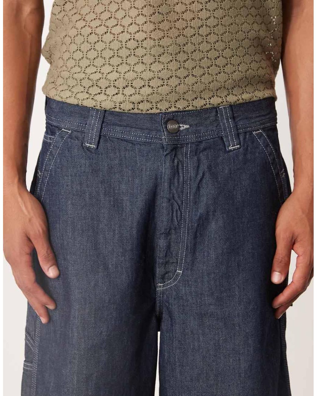 Pantaloncini Di Jeans Stile Skater Lavaggio Scuro di Lee Jeans in Blue da Uomo