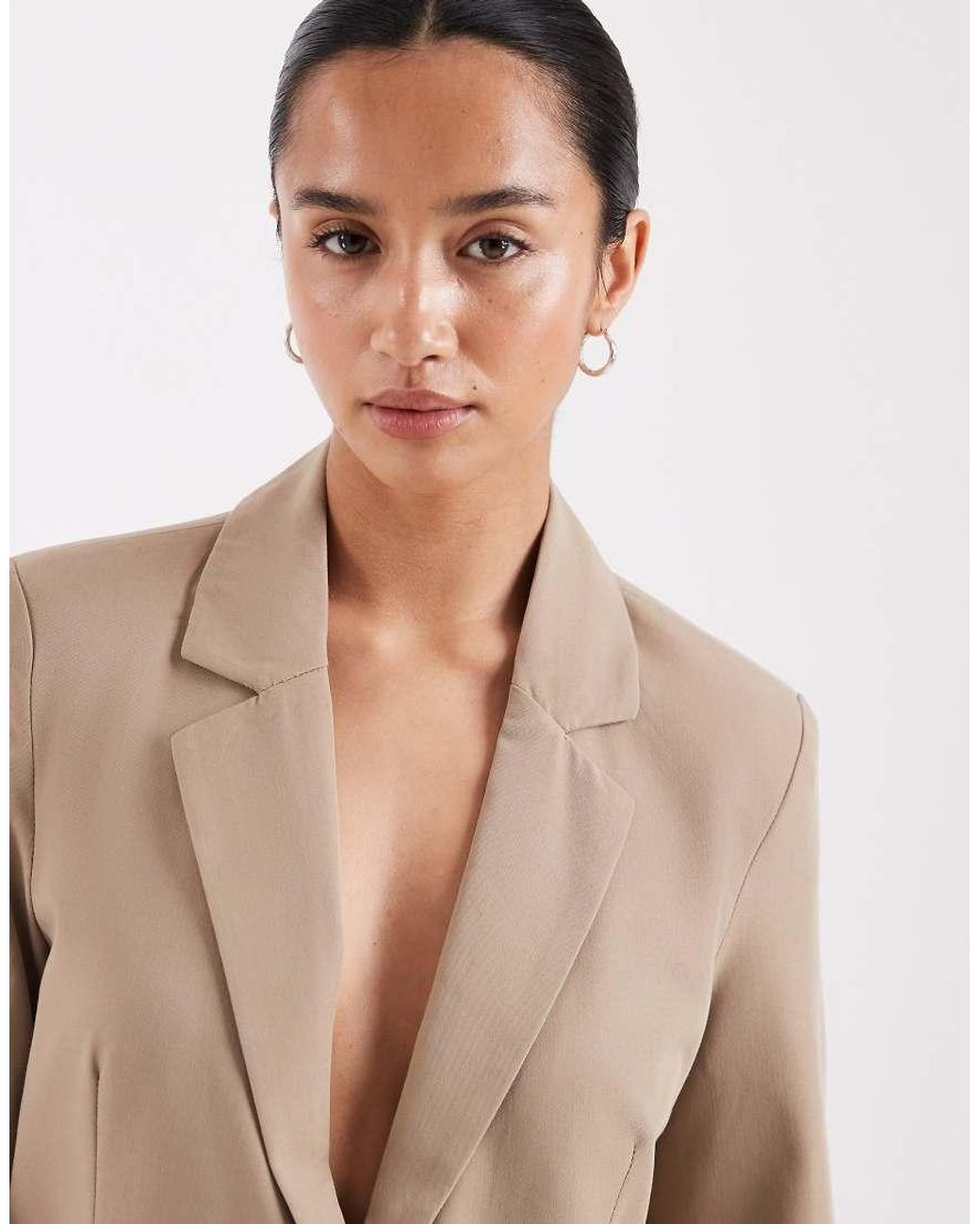 Vero Moda Natural Loose Fit Tailored Blazer