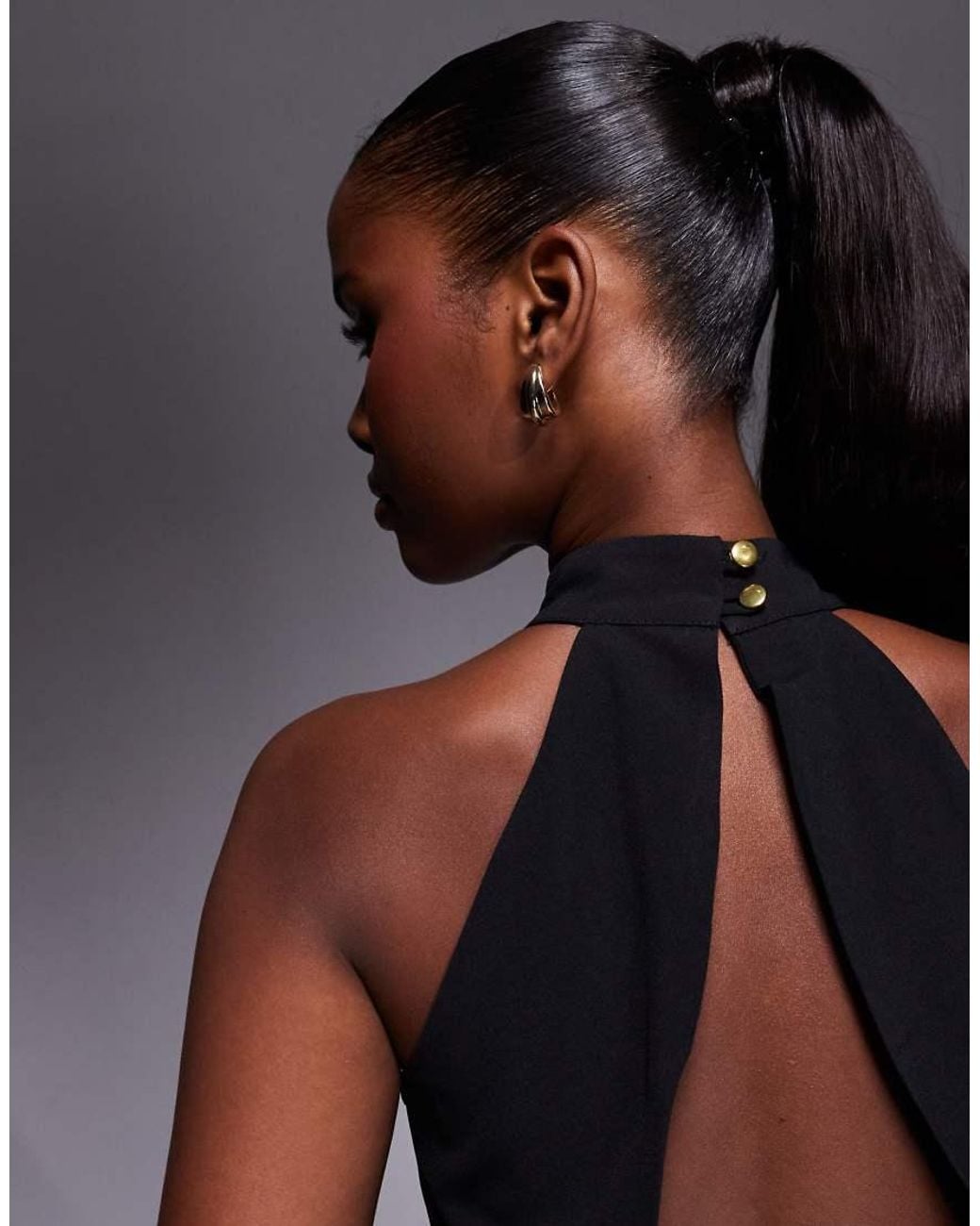 Vesper Blue High Neck Maxi Dress With Open Back