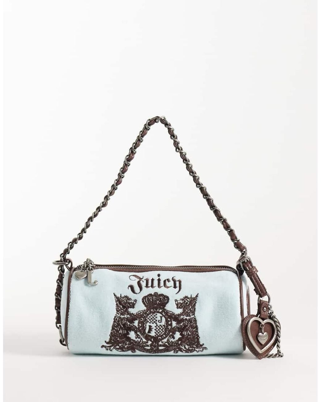 Juicy Couture White Logo Barrel Shoulder Bag With Charm Detail