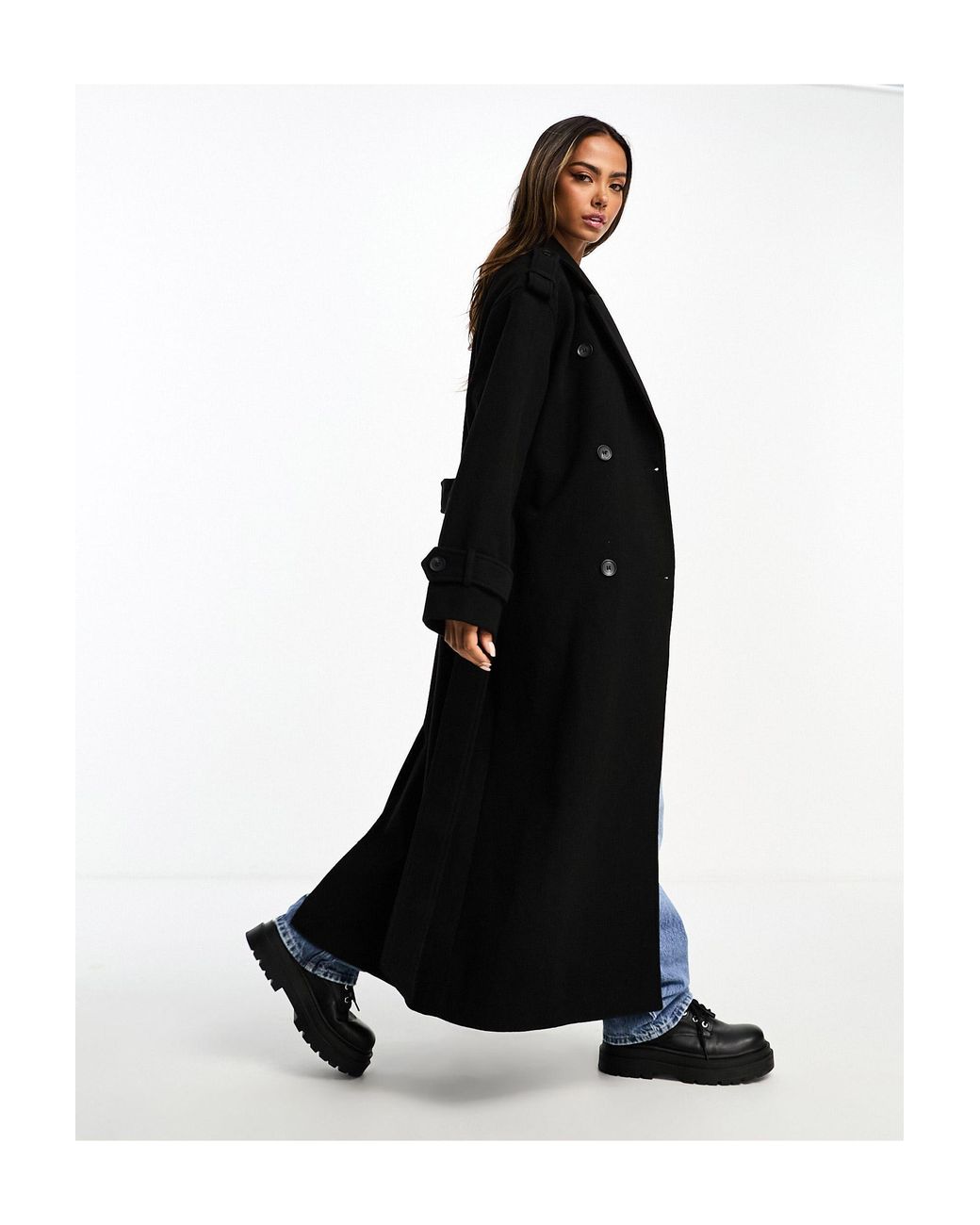 Monki long top black coat