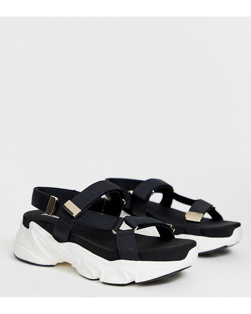 Sandalias negras con tiras gruesas Stradivarius de Denim de color Negro |  Lyst