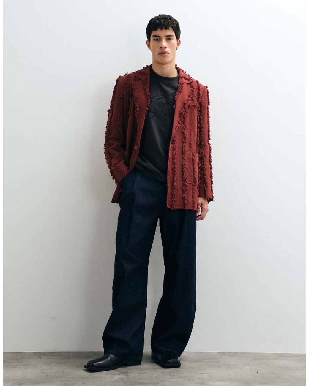 Reclaimed Vintage Red Limited Edition Oversized Suit Jacket Co-ord for men
