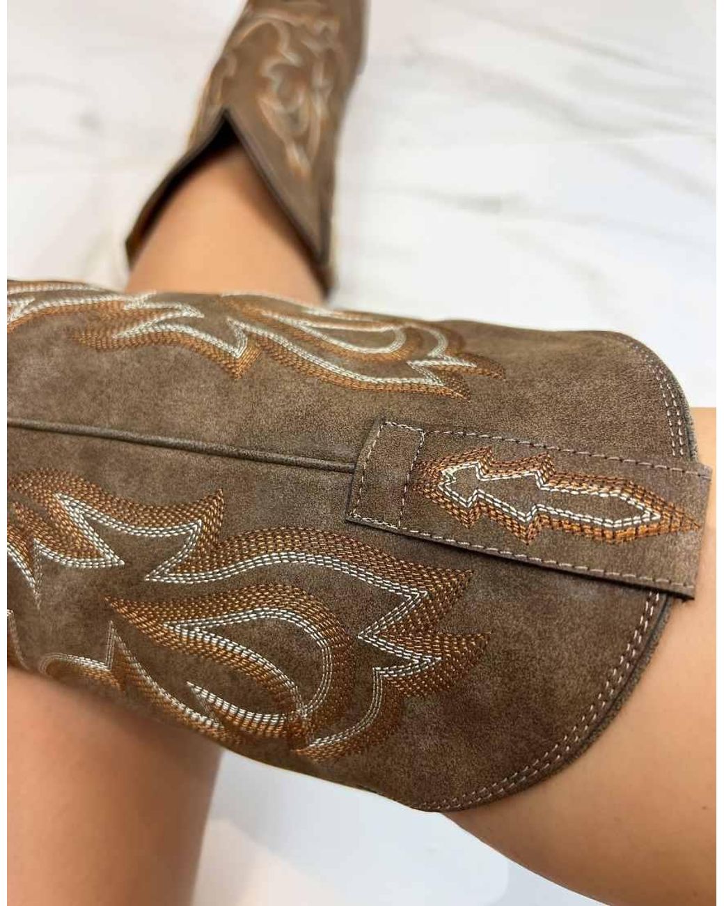 GIA STUDIOS Brown Cowboy Western Ankle Boots