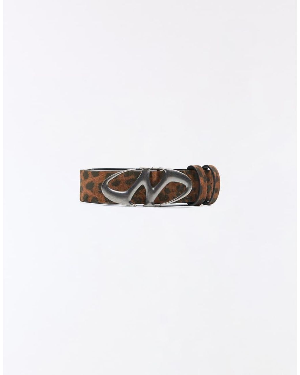 Bershka Blue Animal Print Buckle Belt for men