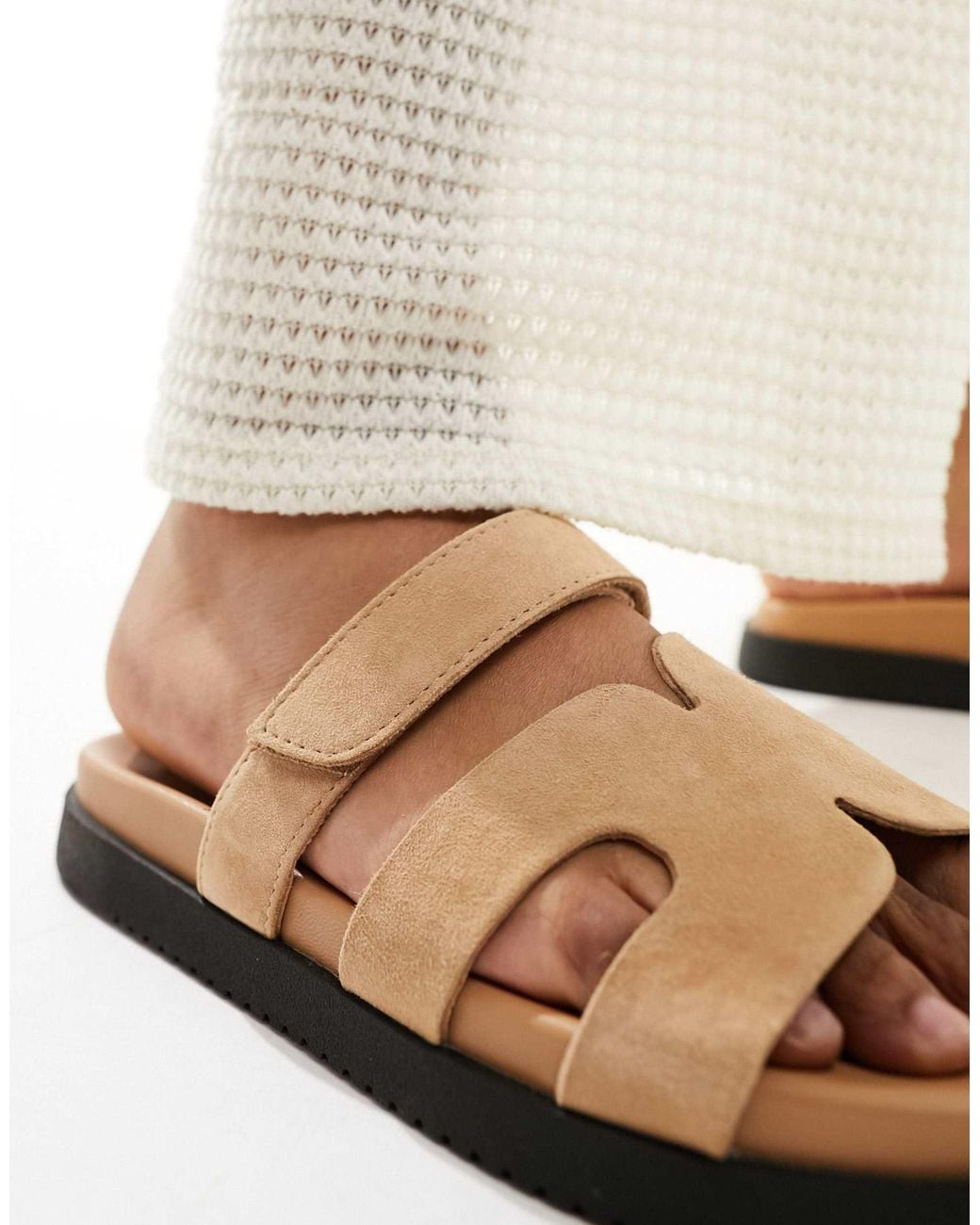 Steve Madden Natural Missile Suede Strap Sliders