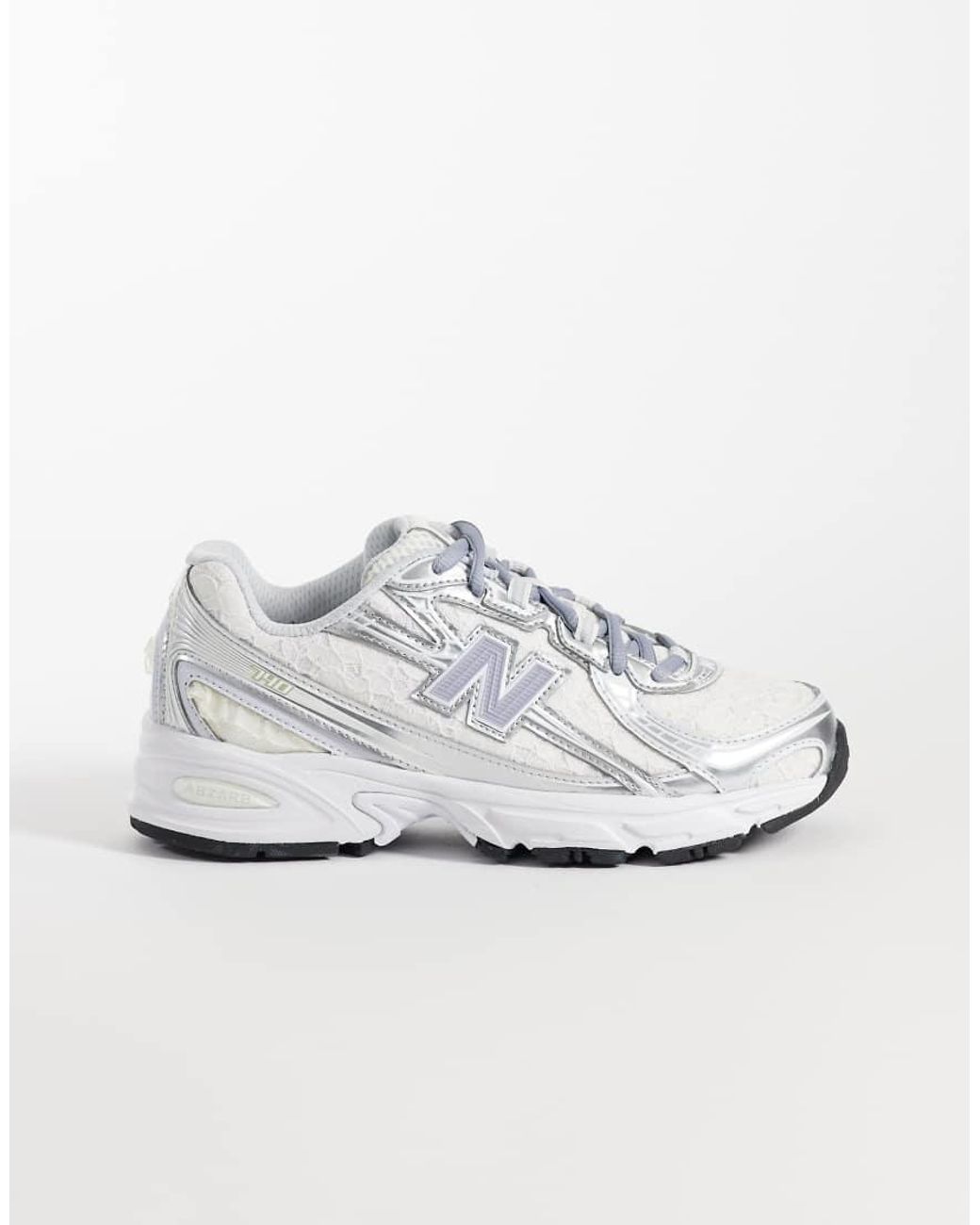 New Balance White 740 Lace Trainers