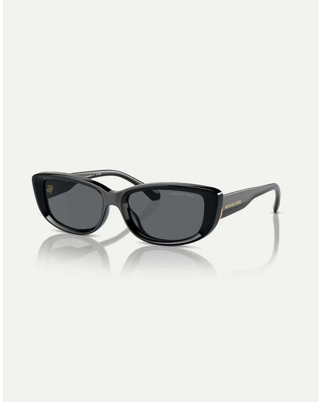 Michael Kors Black Asheville Rectangle Sunglasses With Lens