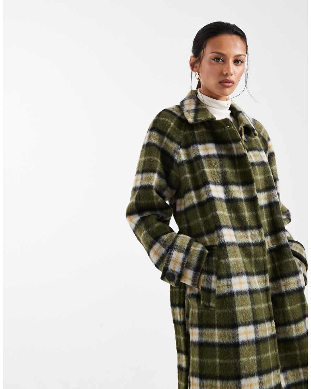 Vero Moda Green Brushed Formal Belted Coat