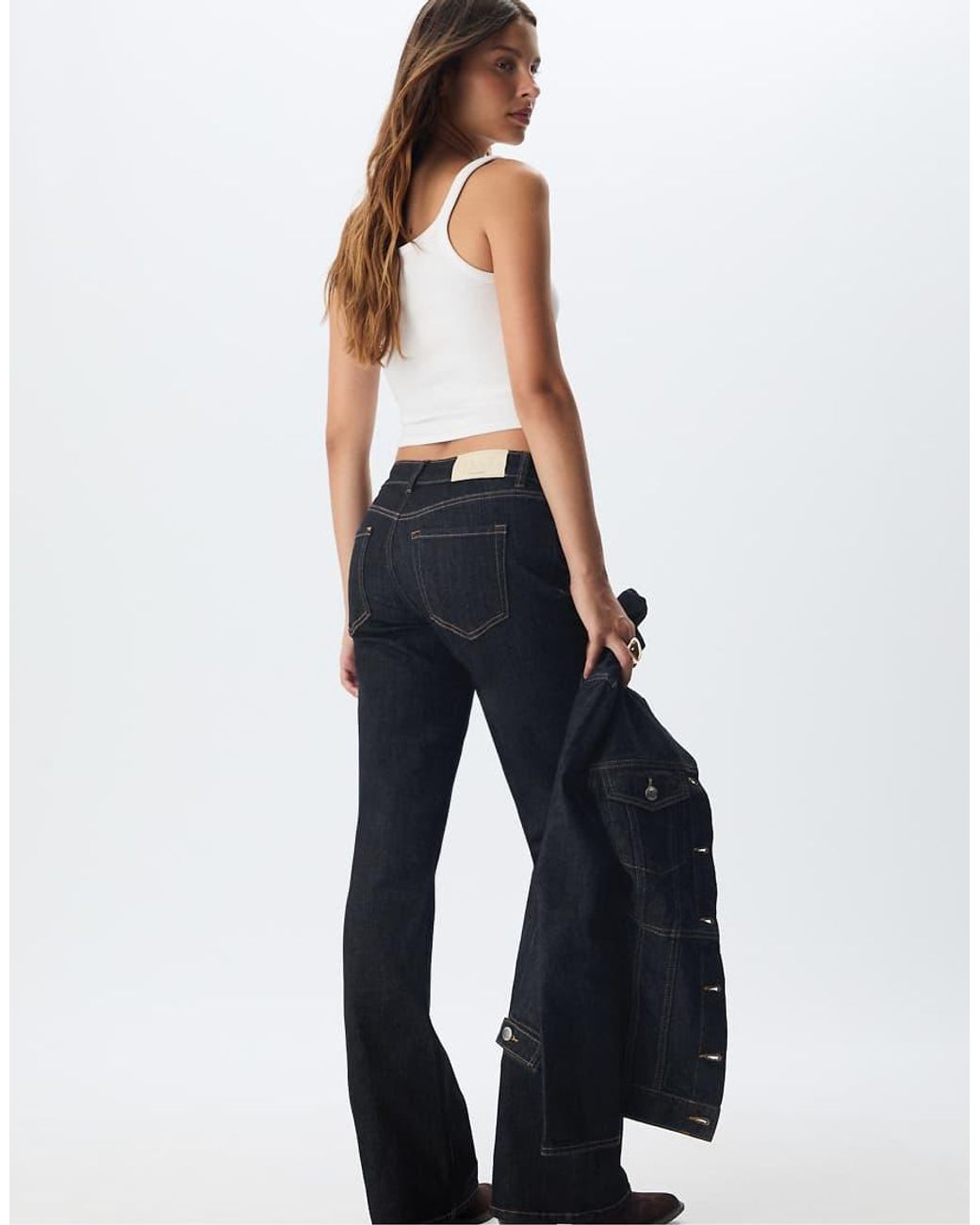 Stradivarius Blue D67 Slim Fit Boot-cut Jeans