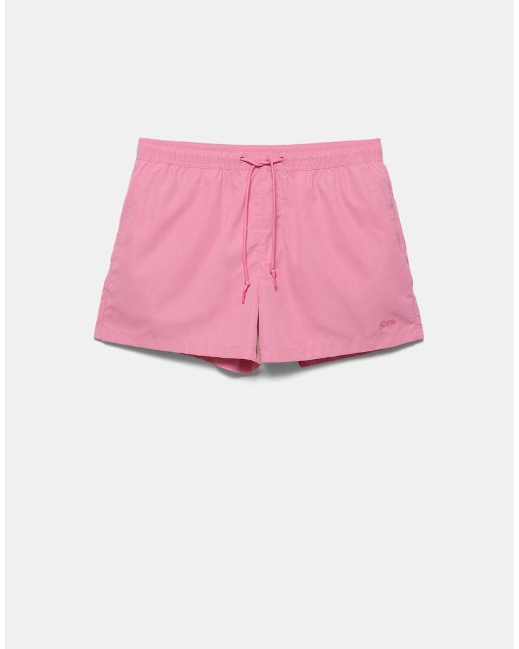 Pull&Bear Pink Basic Swimming Trunks for men