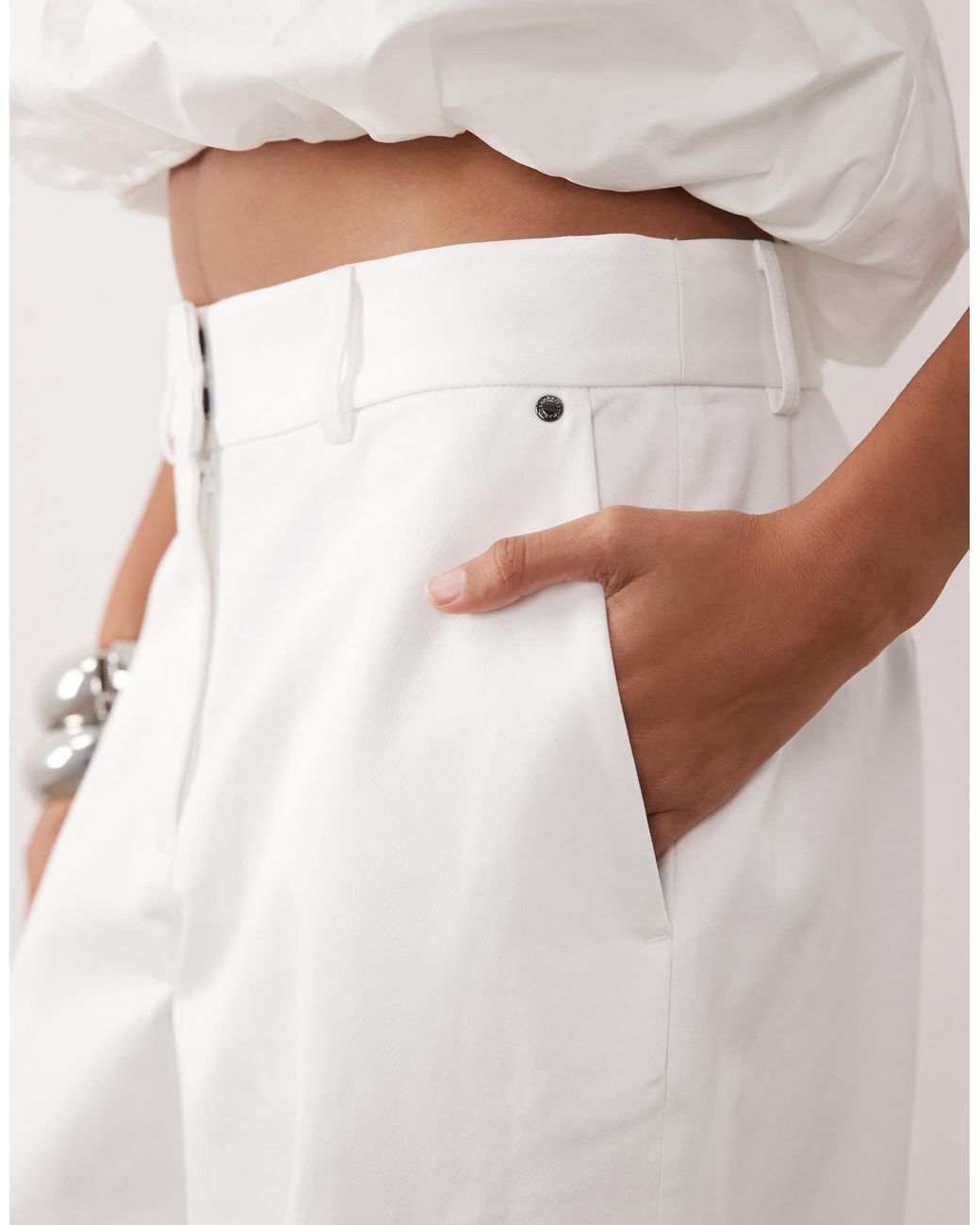 Pantalon large d'ensemble ARMANI EXCHANGE en coloris White
