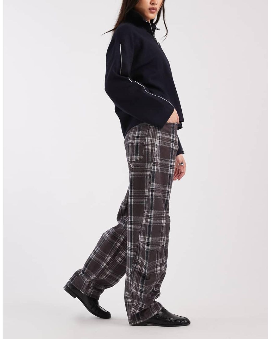 ASOS Blue Mid Rise Barrel Jeans