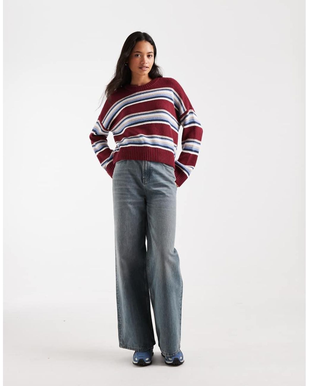 Hollister Red Knitted Crew Neck Jumper