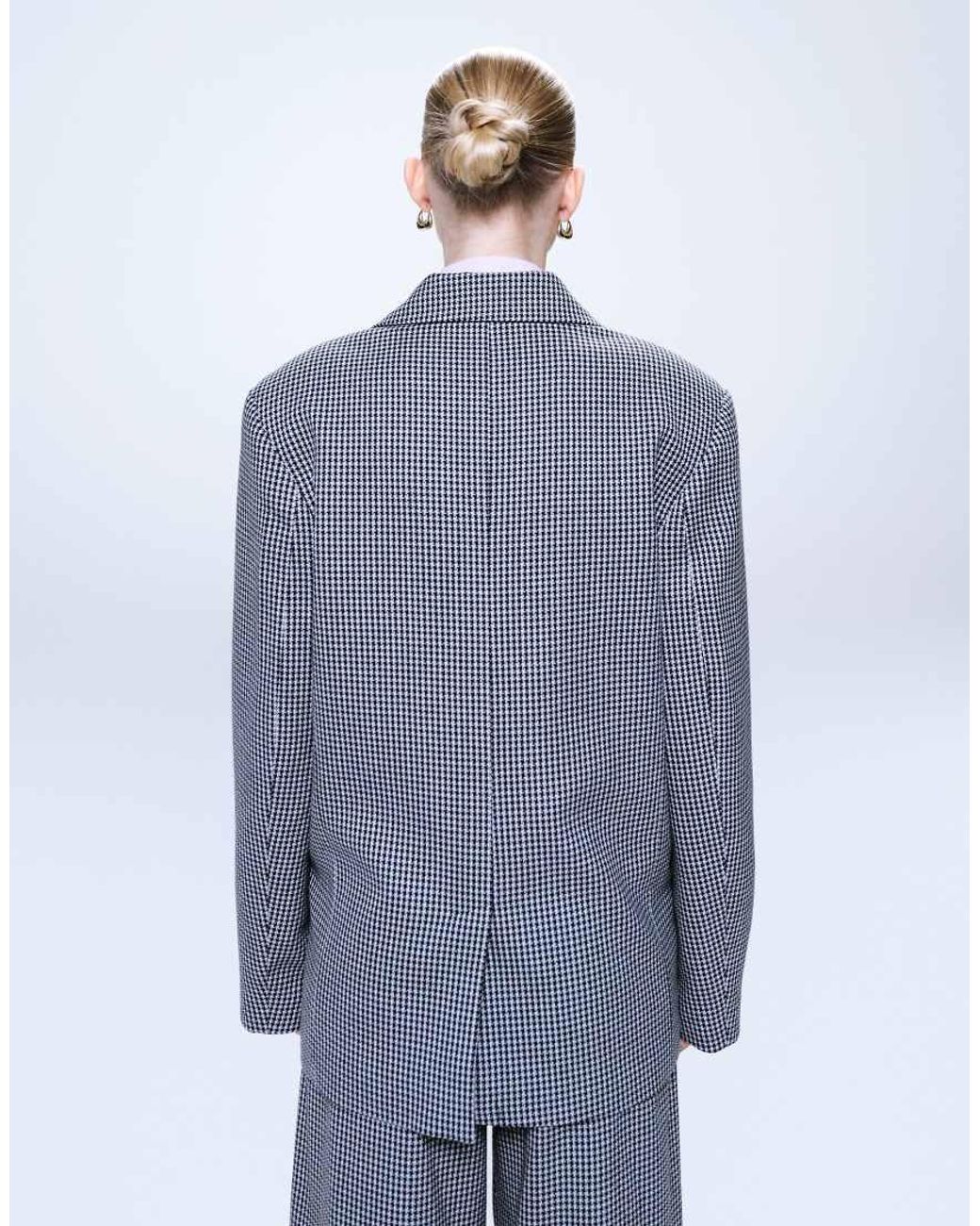 ASOS Black Power Shoulder Double Breasted Blazer