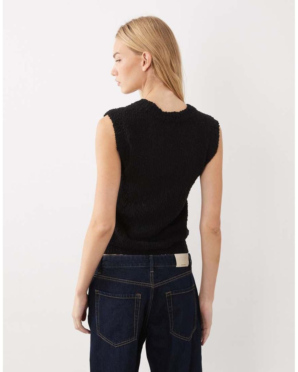 ARKET Blue Cotton Rich Boucle Texture Knitted Vest