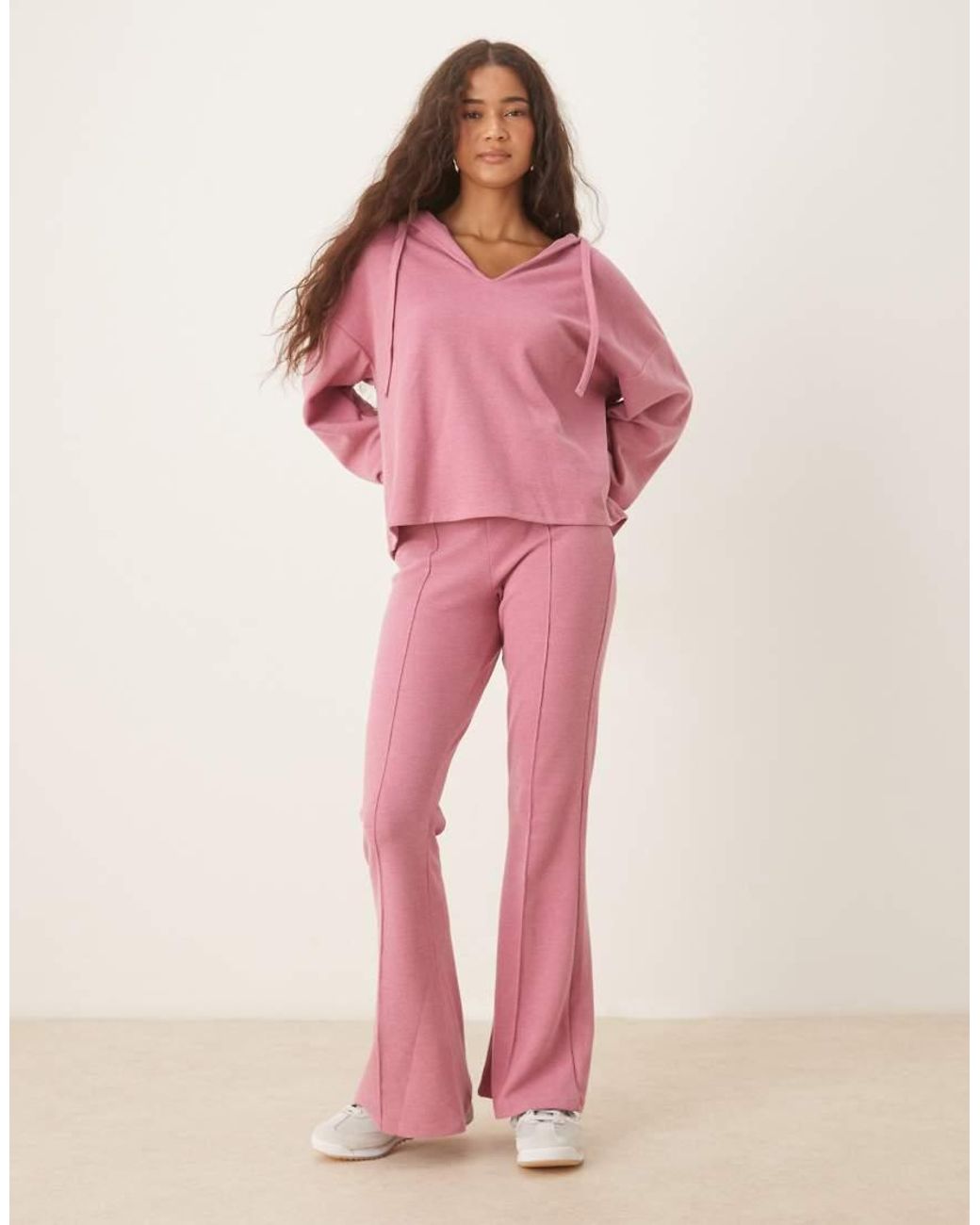 ASOS Pink Supersoft Hoodie With Turn Back Cuff Detail
