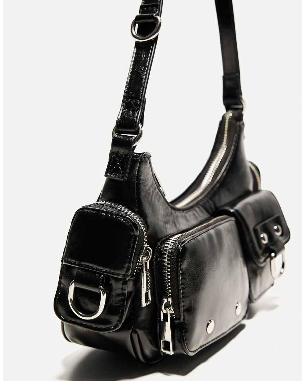 Bershka White Multi-pocket Shoulder Bag