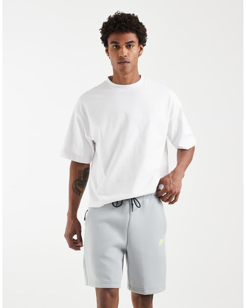 Nike White Tech Fleece Knit Shorts for men