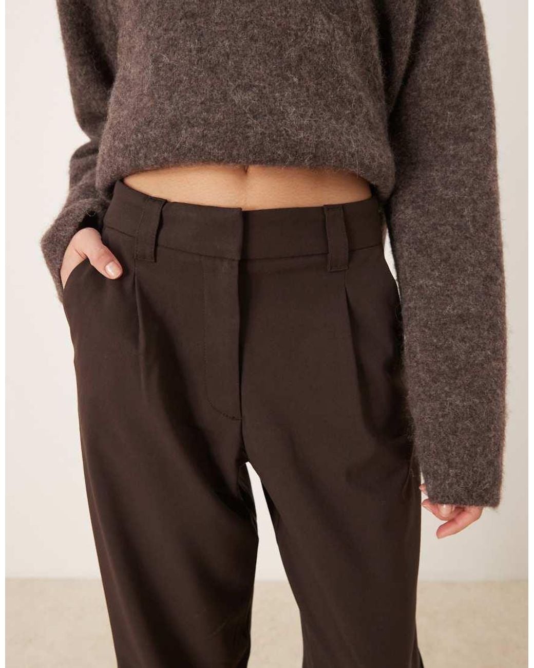 ASOS Natural Tailored Arch Barrel Trousers