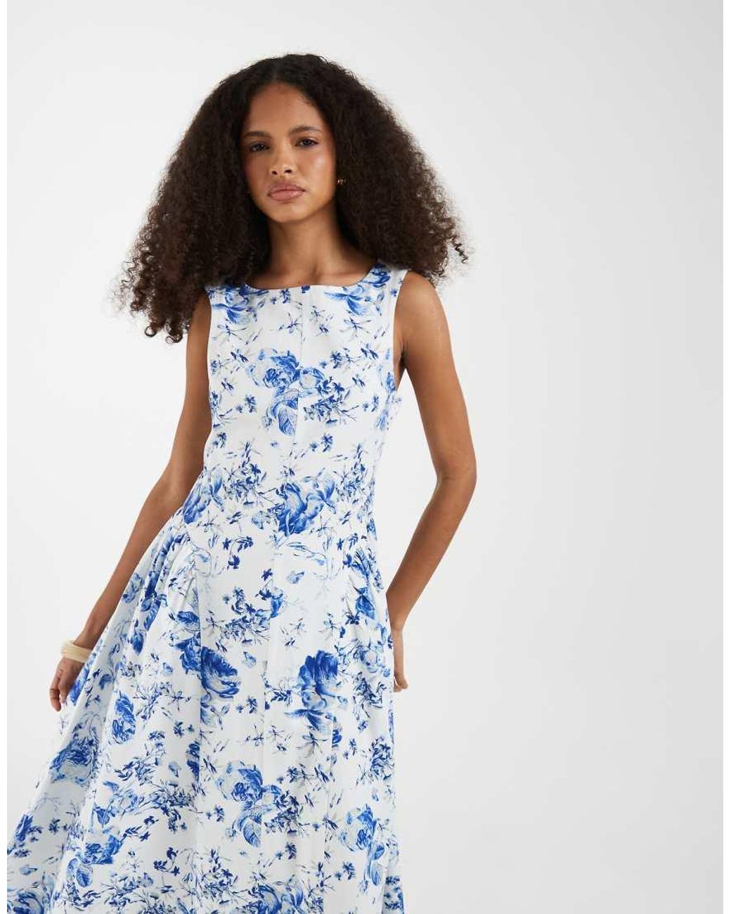 Vero Moda Blue Sleeveless Pleat Skirt Maxi Dress