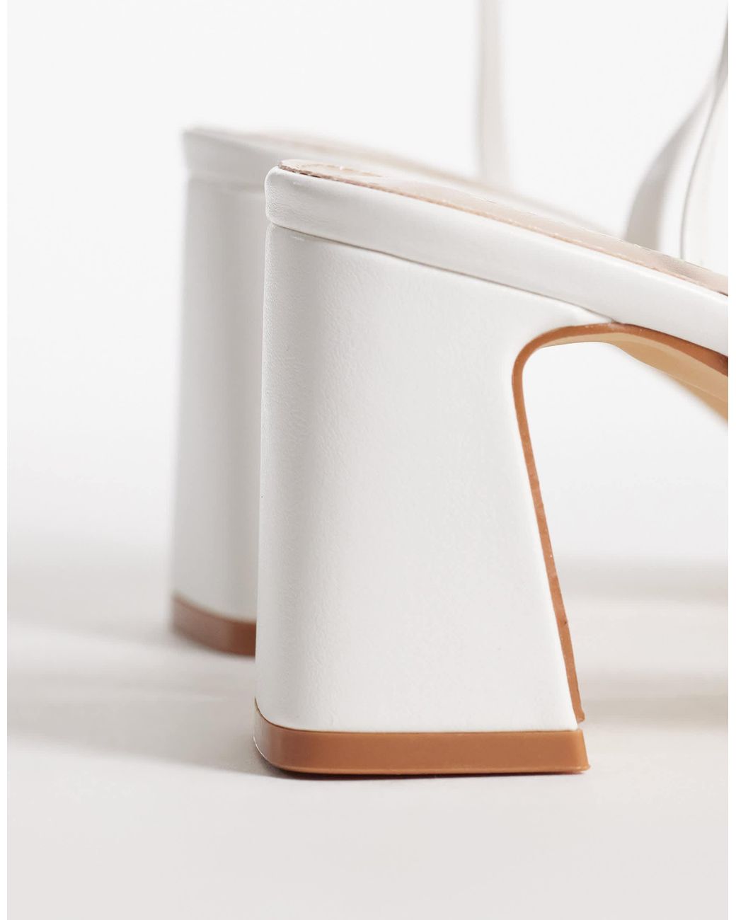 Raid White Devena Block Heeled Sandals