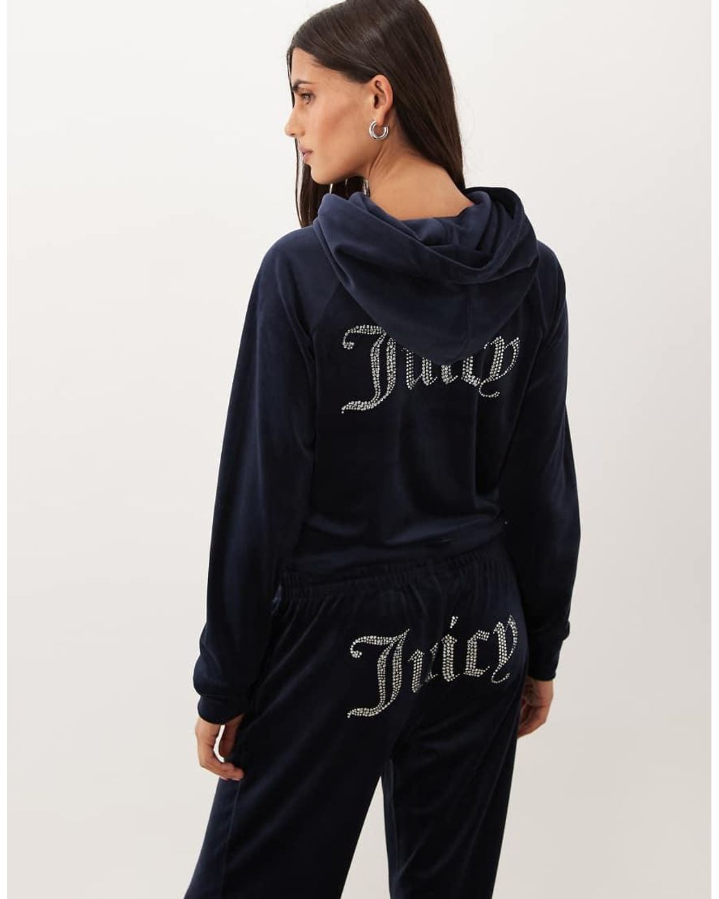 Juicy Couture Blue Madison Logo Zip-up Hoodie