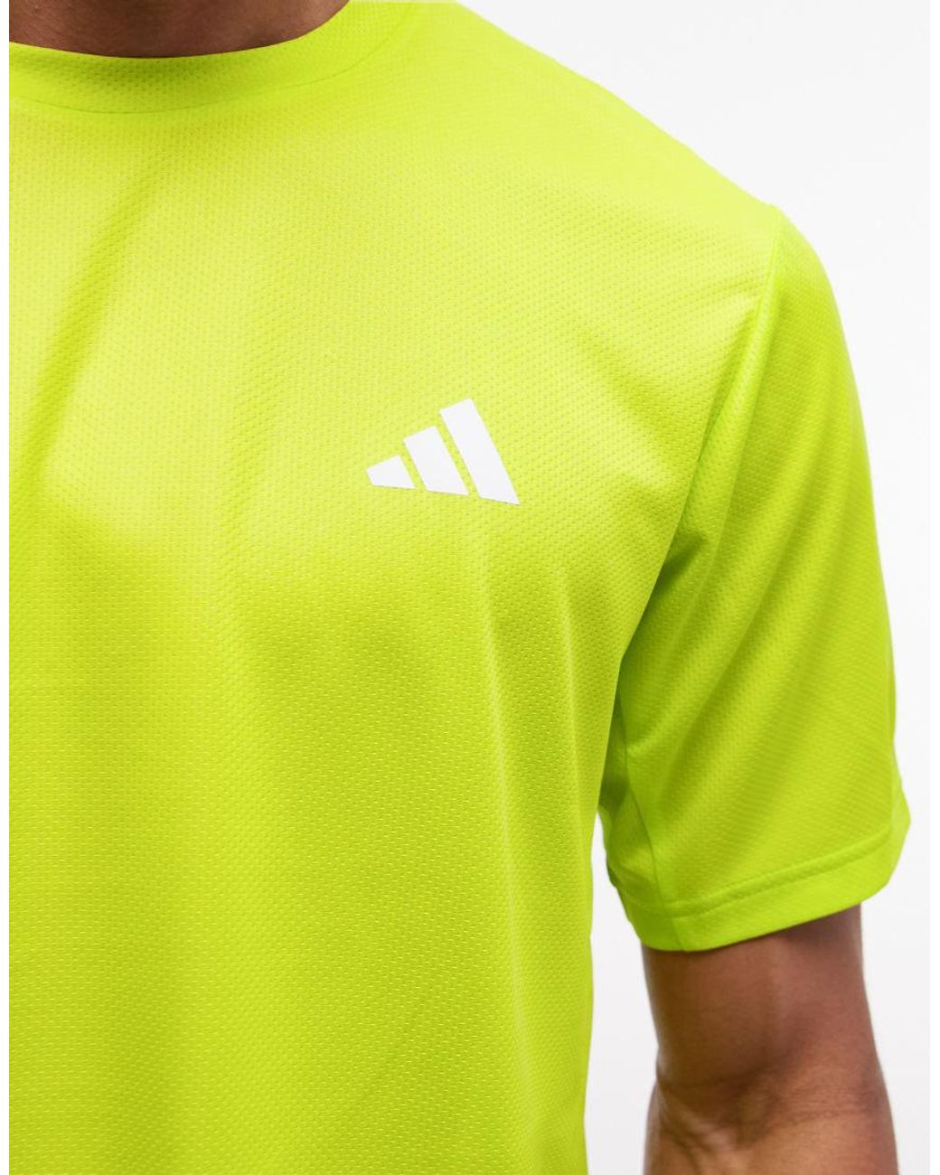 Adidas Originals Green Adidas Training Essentials 3 Stripe T-shirt for men