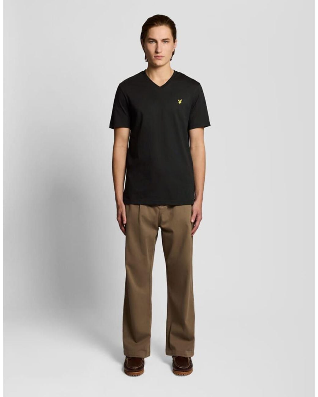 Lyle & Scott Black Ss T-Shirts V Neck T-Shirt for men