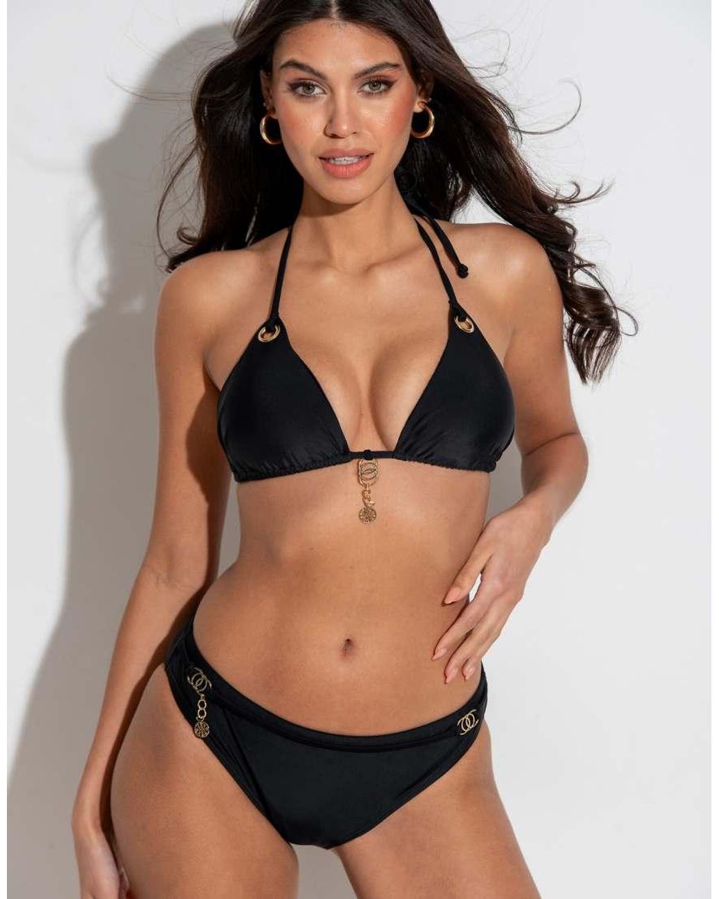 Pour Moi Black St Barts Non Wired Triangle Bikini Top