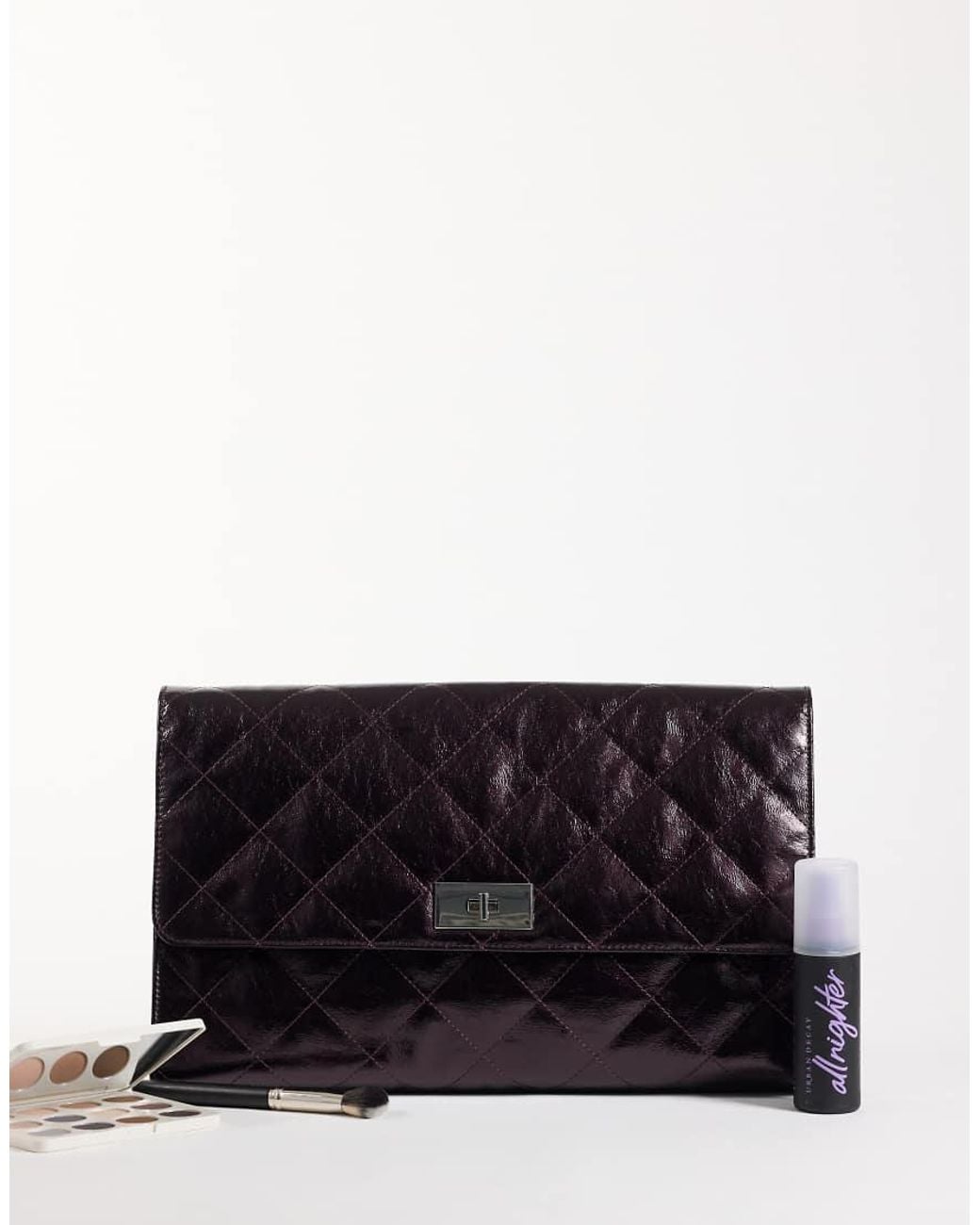 ASOS Black Large Quilted Clutch Bag