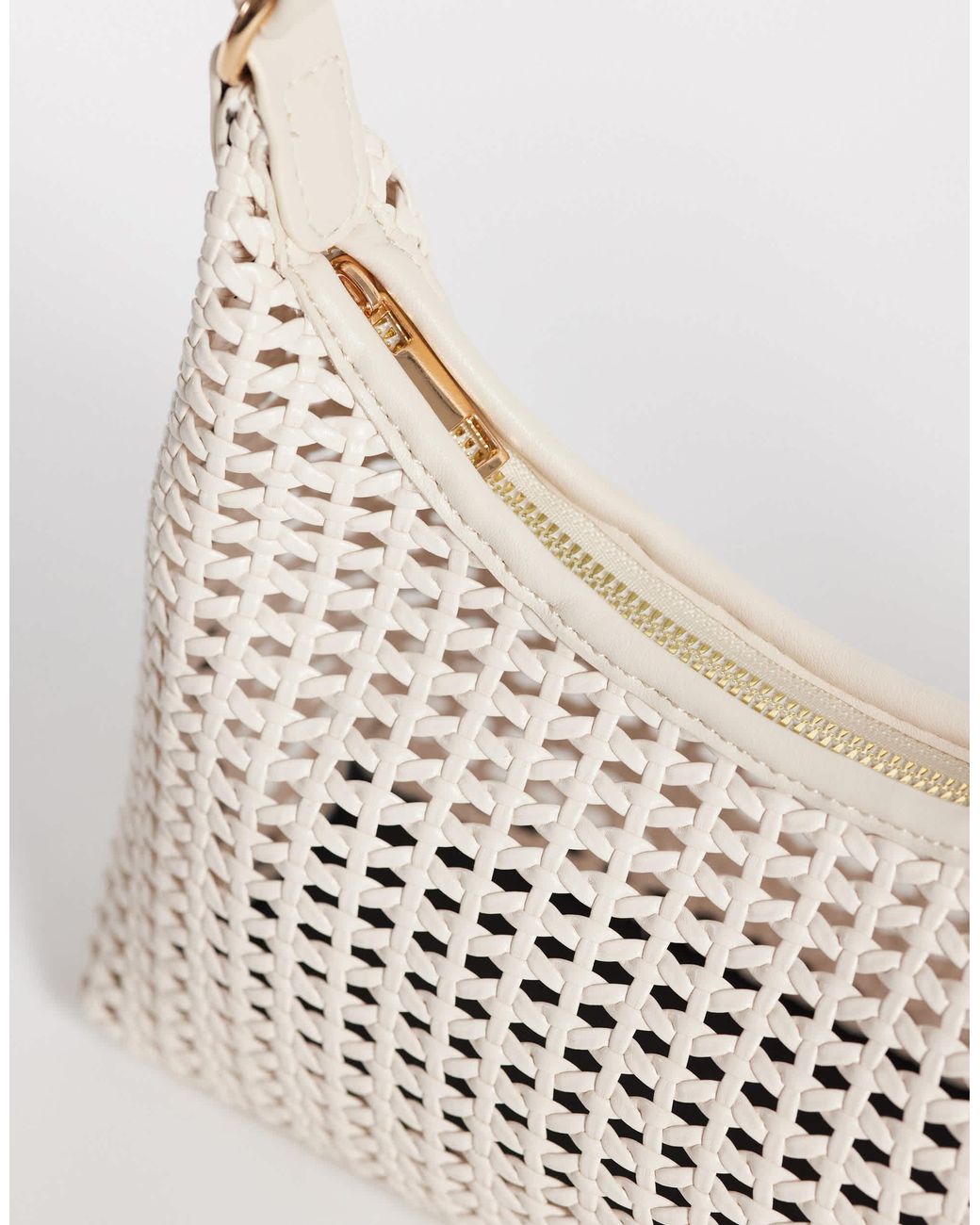 ASOS White Weave 90's Shoulder Bag