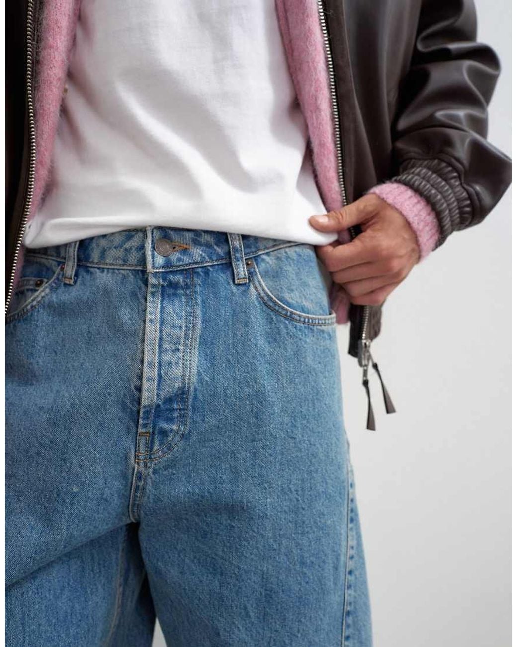Topman Blue Rigid Barrel Fit Jean for men
