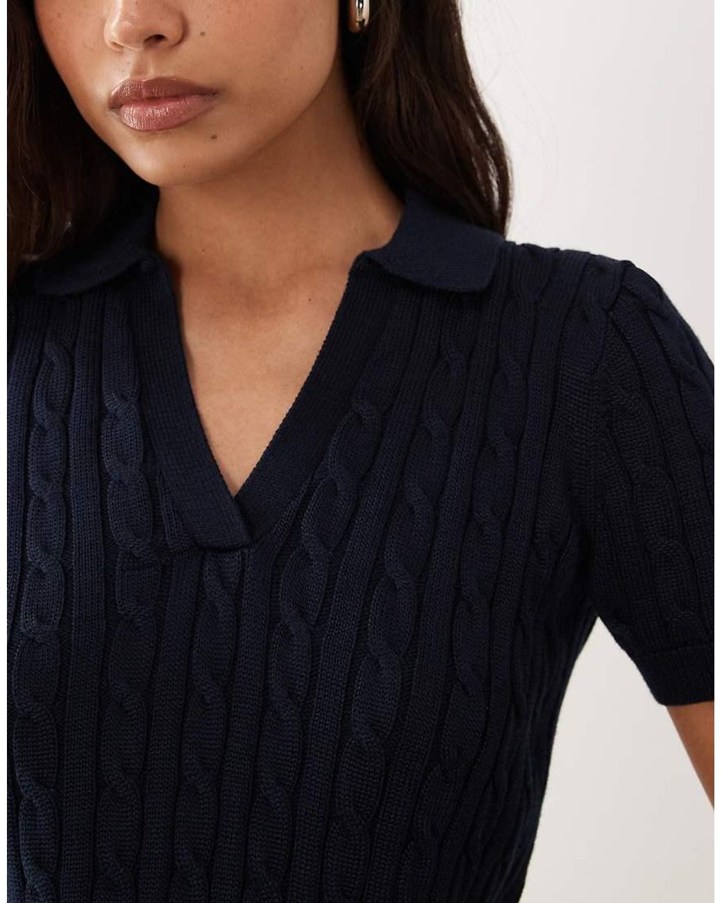 Ralph Lauren Blue Fine Knit Polo Top